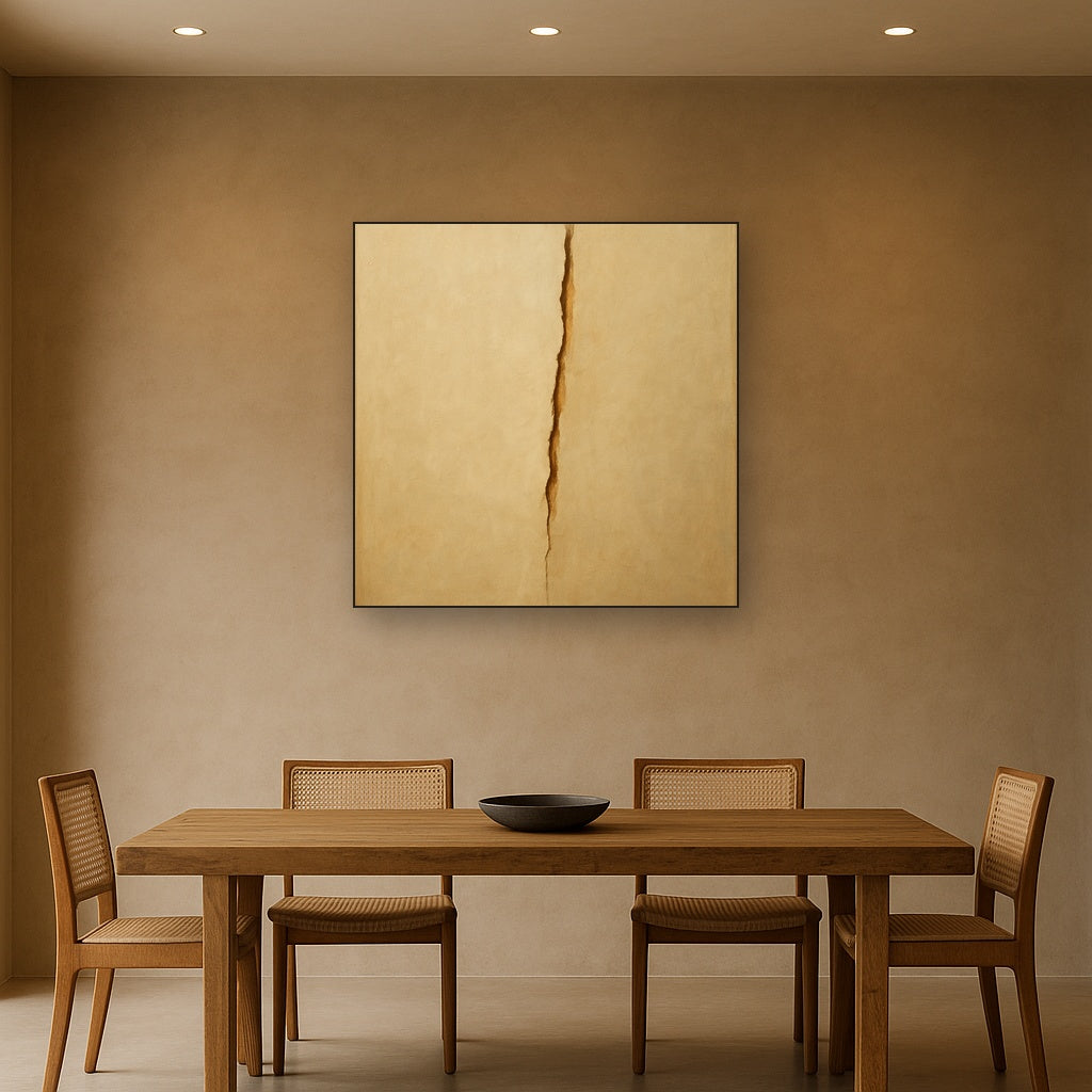 Tactile Stucco & Ochre Rift No. 9 - Modern Fine Art Oil Painting - View 4