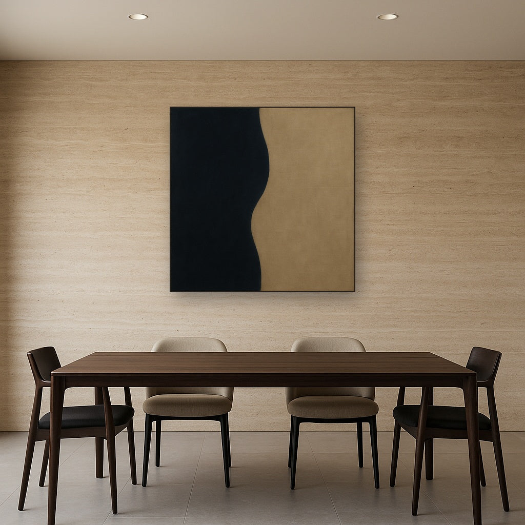 Burnt Umber & Greige Duet No. 7 - Modern Fine Art Oil Painting - View 4