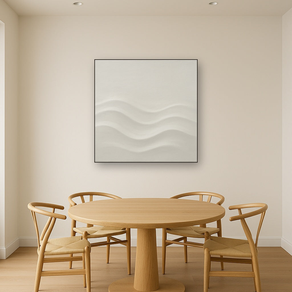 Monochrome Wave Relief No. 2 - Modern Fine Art Oil Painting - View 4