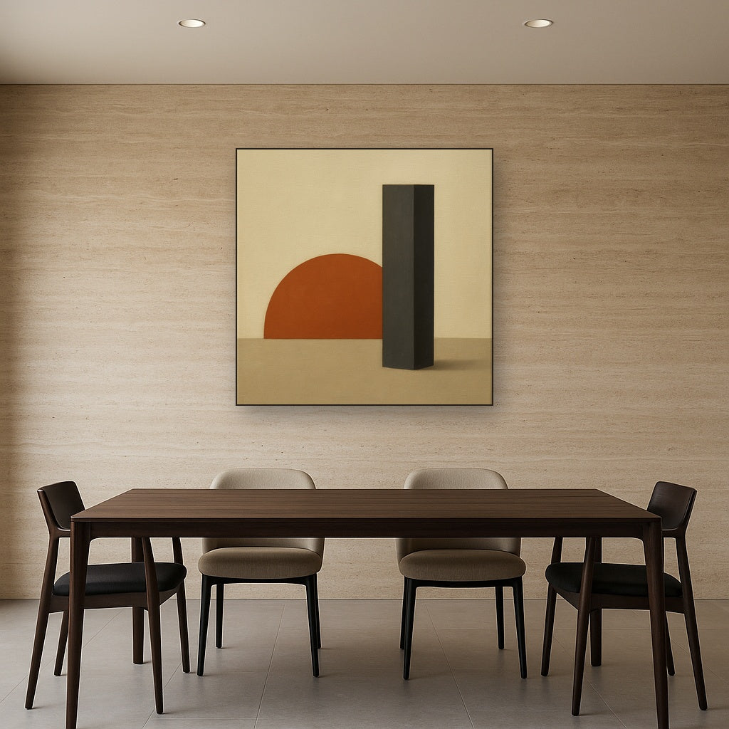Semicircle Horizon & Minimalist Pillar No. 18 Oil Painting - View 4