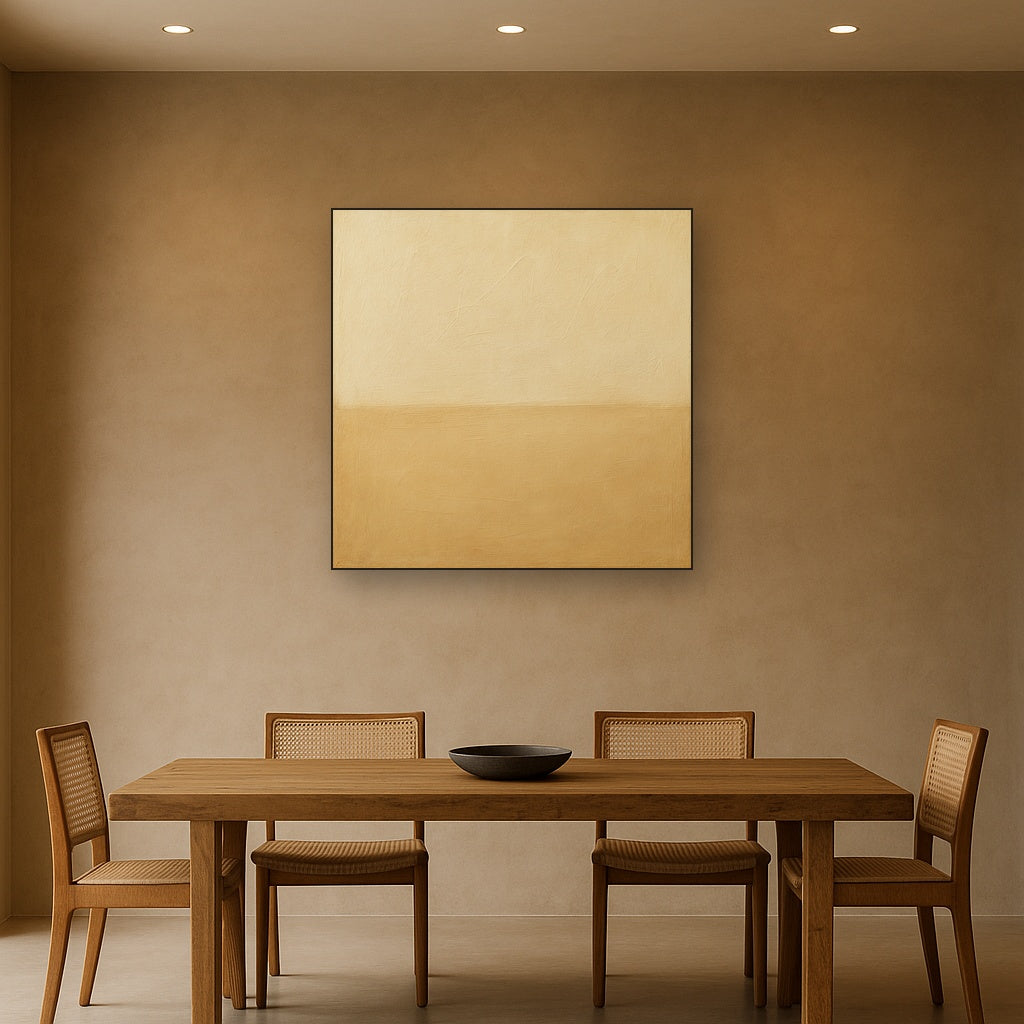 Earthy Raw Linen Texture Field No. 4 - Modern Fine Art Oil Painting - View 4