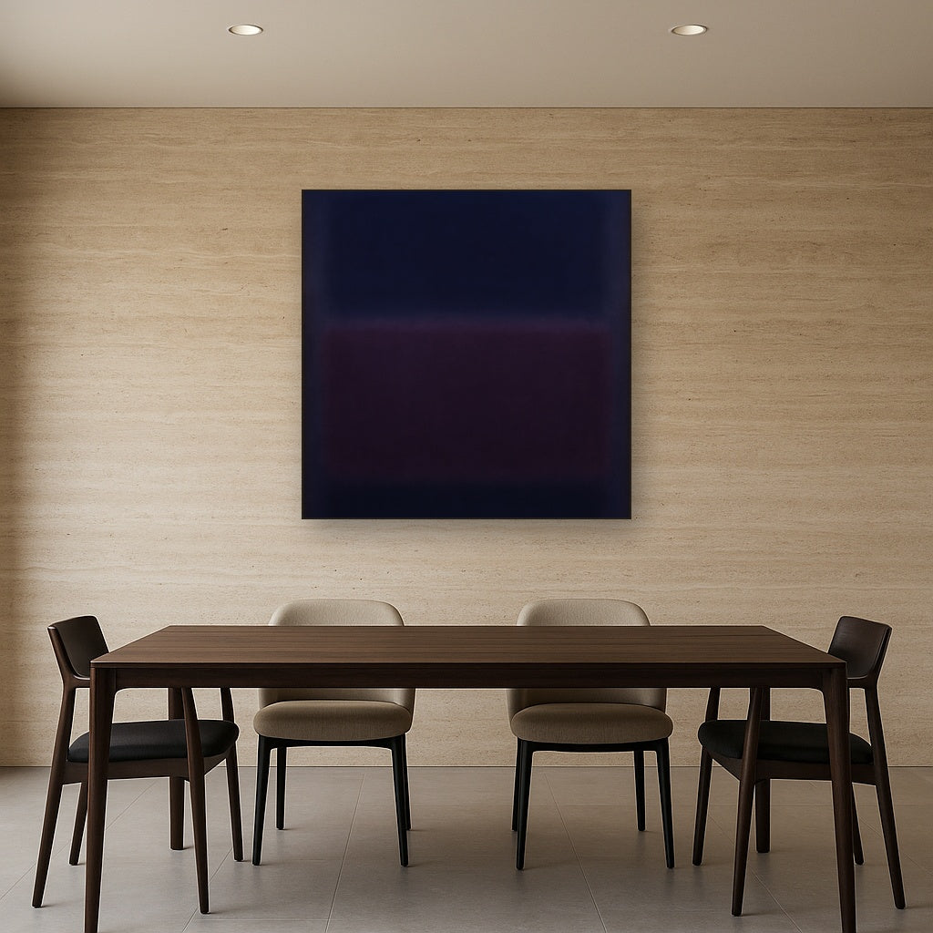 Deep Indigo & Midnight Plum Ambient Field Oil Painting - View 4