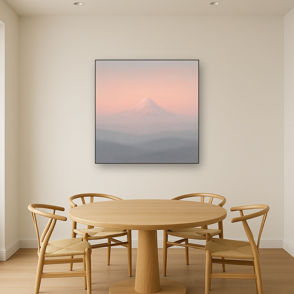 Pale Alpenglow over Distant Glacial Peak Oil Painting - View 4