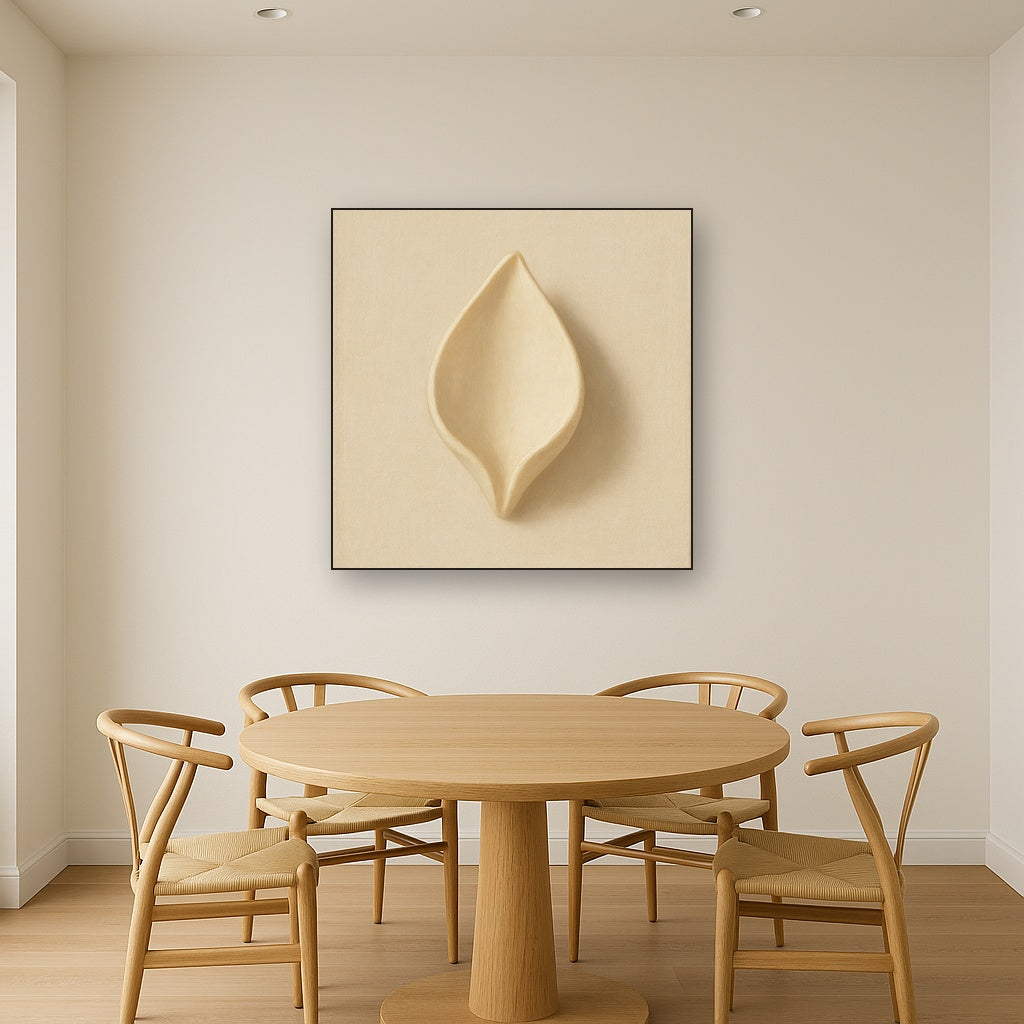 Sculpted Ivory Floral Contour No. 1 - Modern Fine Art Oil Painting - View 4