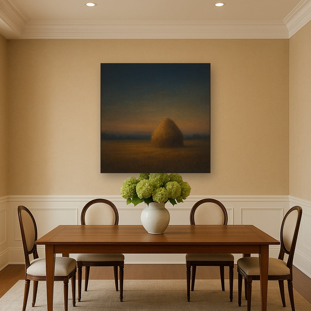 Dusk Horizon over Weathered Haystack No. 6 Oil Painting - View 4