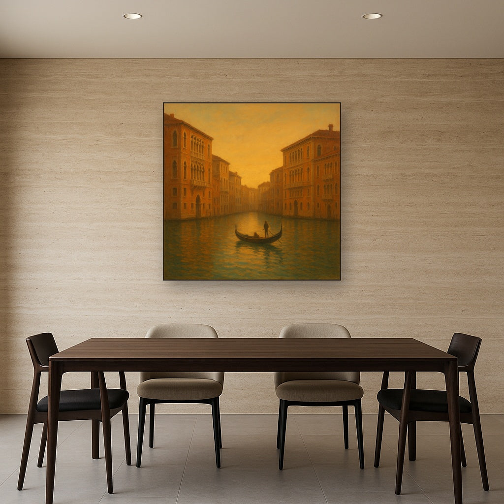 Venetian Canal Palaces at Golden Hour No. 19 Oil Painting - View 4