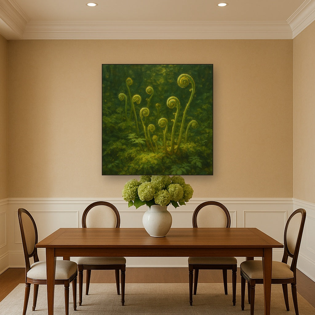 Forest Ferns & Mossy Woodland Herbarium No. 14 Fine Art Oil Painting - View 4