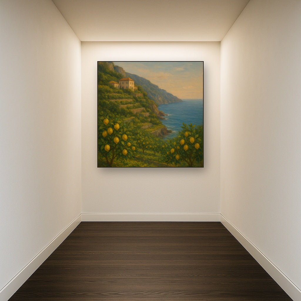 Italian Amalfi Coastline Terraces & Lemon Grove No. 7 Oil Painting - View 5