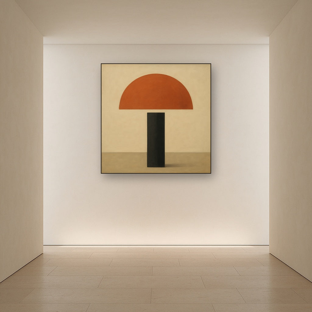 Semicircle Horizon & Minimalist Pillar No. 25 Oil Painting - View 5