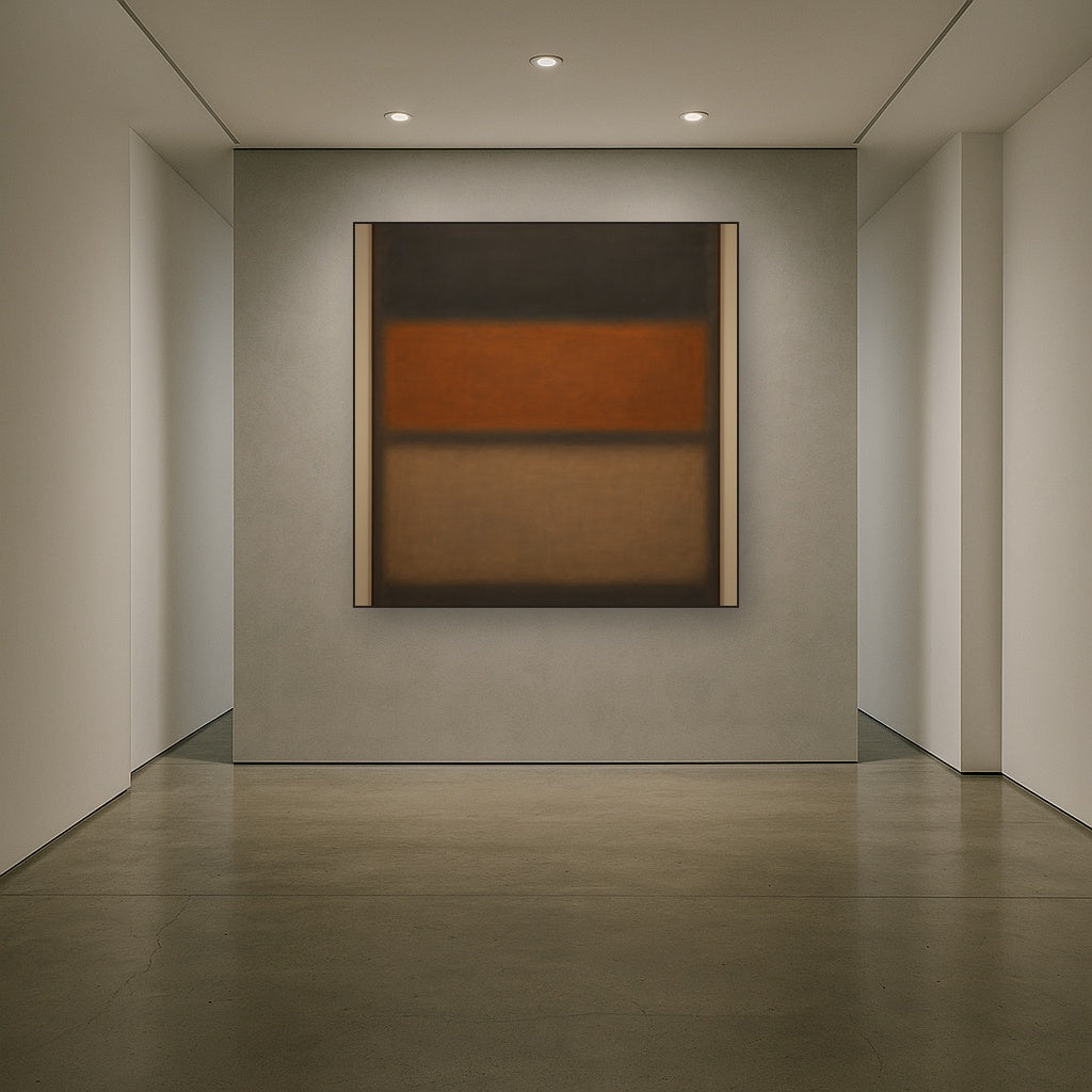 Charcoal Slate & Burnished Copper Horizon No. 26 Oil Painting - View 5