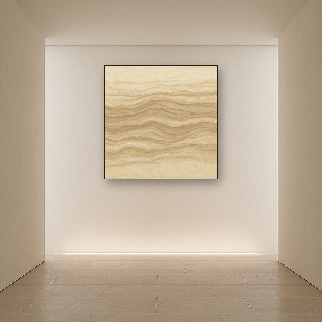 Weathered Mineral Sediments in Warm Ecru Oil Painting - View 5