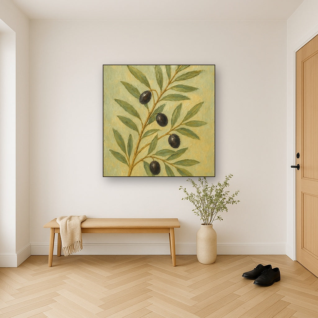 Wild Olive Branch Symphony Oil Painting - View 5