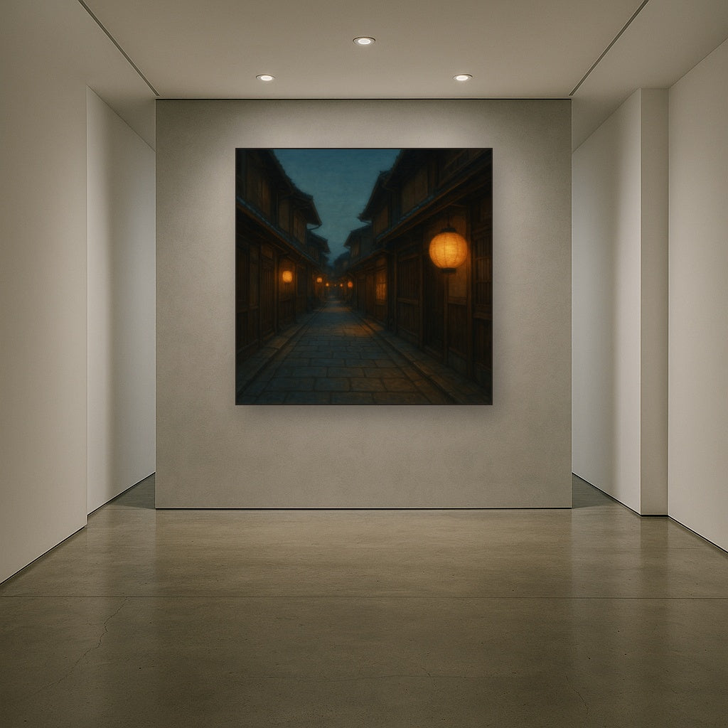 Old Kyoto Gion Alley in Soft Lantern Light No. 17 Oil Painting - View 5