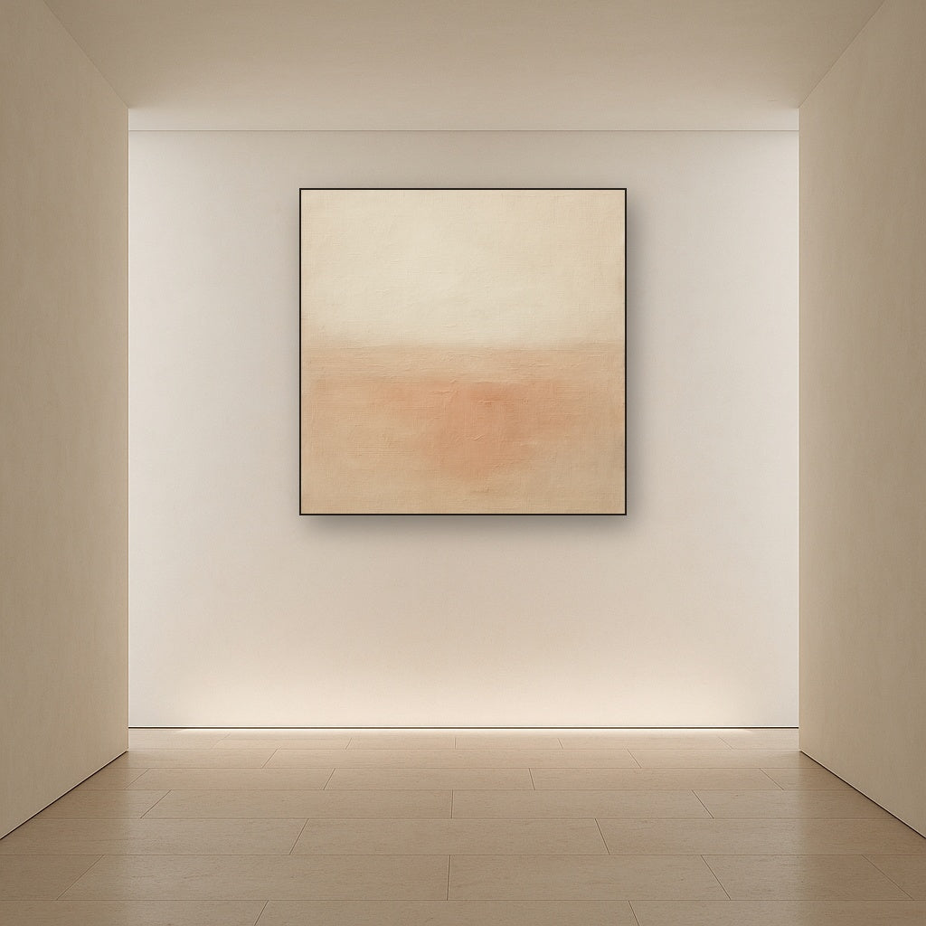 Earthy Raw Linen Texture Field No. 4 - Modern Fine Art Oil Painting - View 5