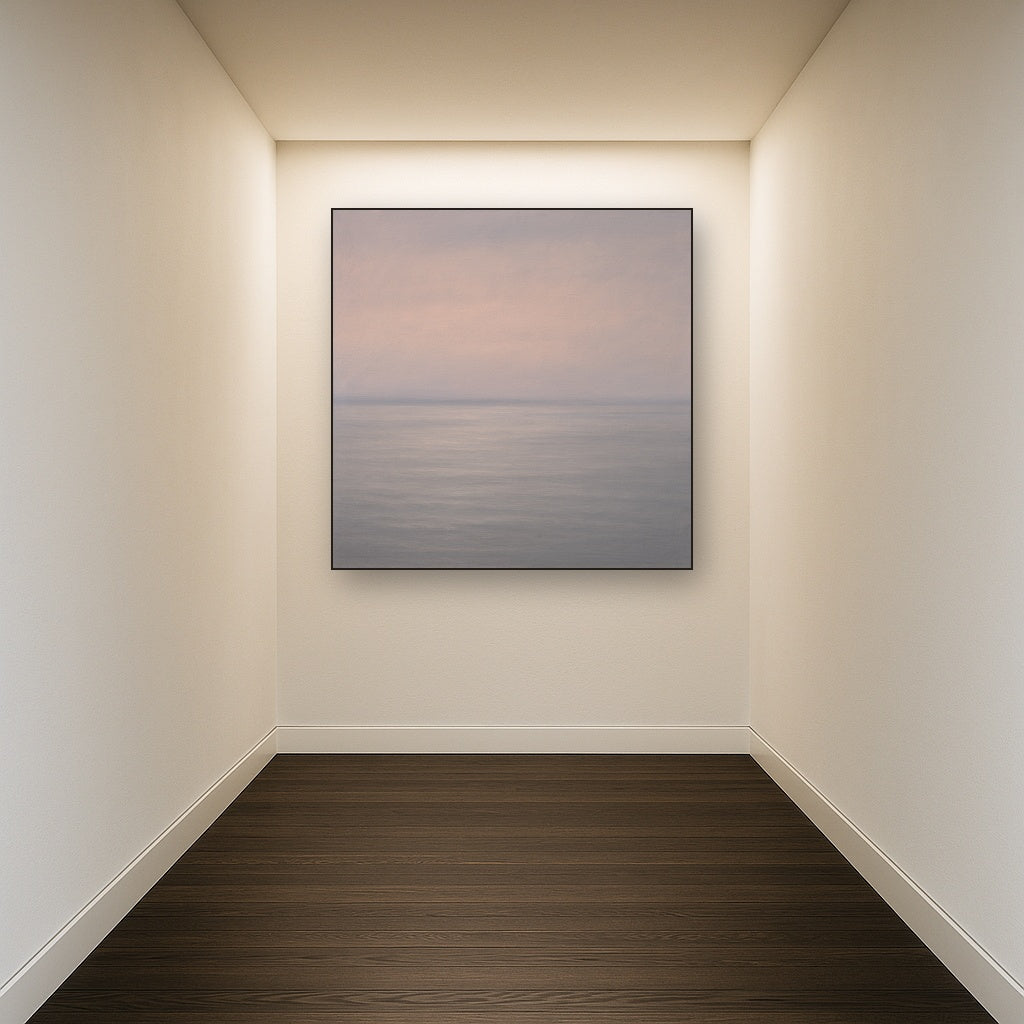 Monochrome Ocean Silence No. 5 - Modern Fine Art Oil Painting - View 5