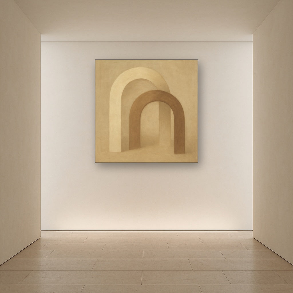 Minimalist Japandi Archways No. 10 - Modern Fine Art Oil Painting - View 5