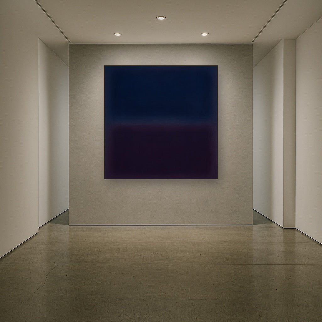 Deep Indigo & Midnight Plum Ambient Field No. 5 Oil Painting - View 5
