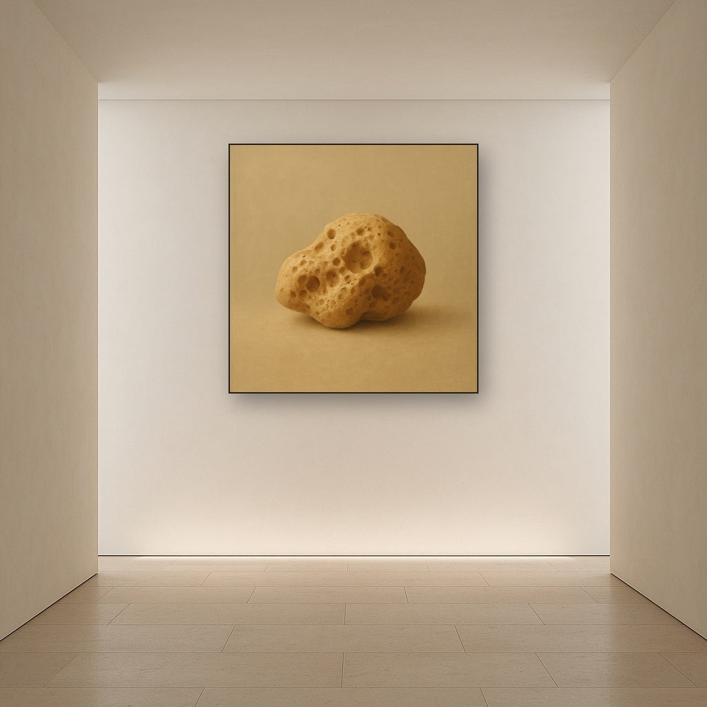 Zen Stone & Warm Grey Void No. 5 - Modern Fine Art Oil Painting - View 5