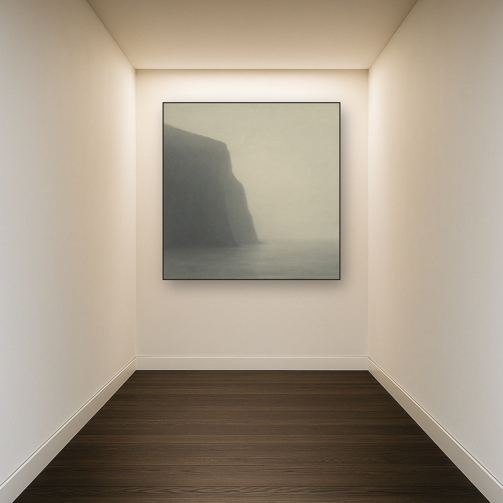 Solitary Headland in Fog No. 9 - Modern Fine Art Oil Painting - View 5
