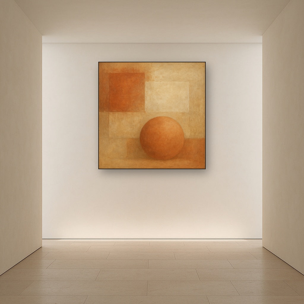Earthy Terracotta & Weathered Plaster Wash No. 26 Oil Painting - View 5