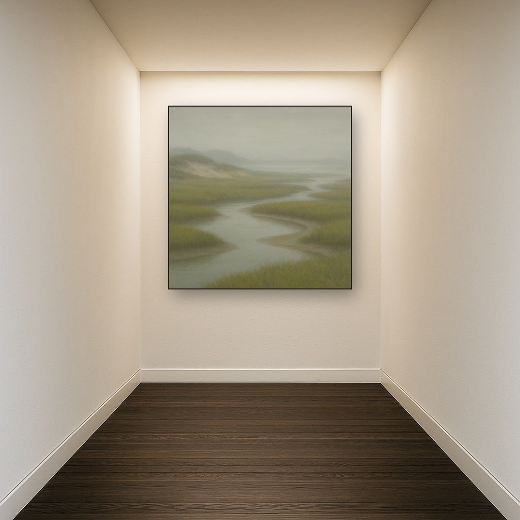 Morning Fog over Cape Cod Tidal Marsh No. 10 Oil Painting - View 5