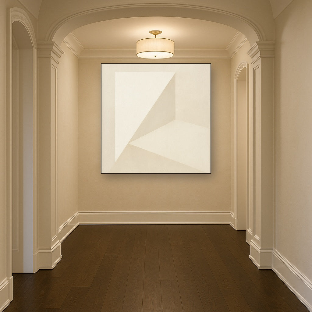Architectural Stucco Geometry No. 3 - Modern Fine Art Oil Painting - View 5
