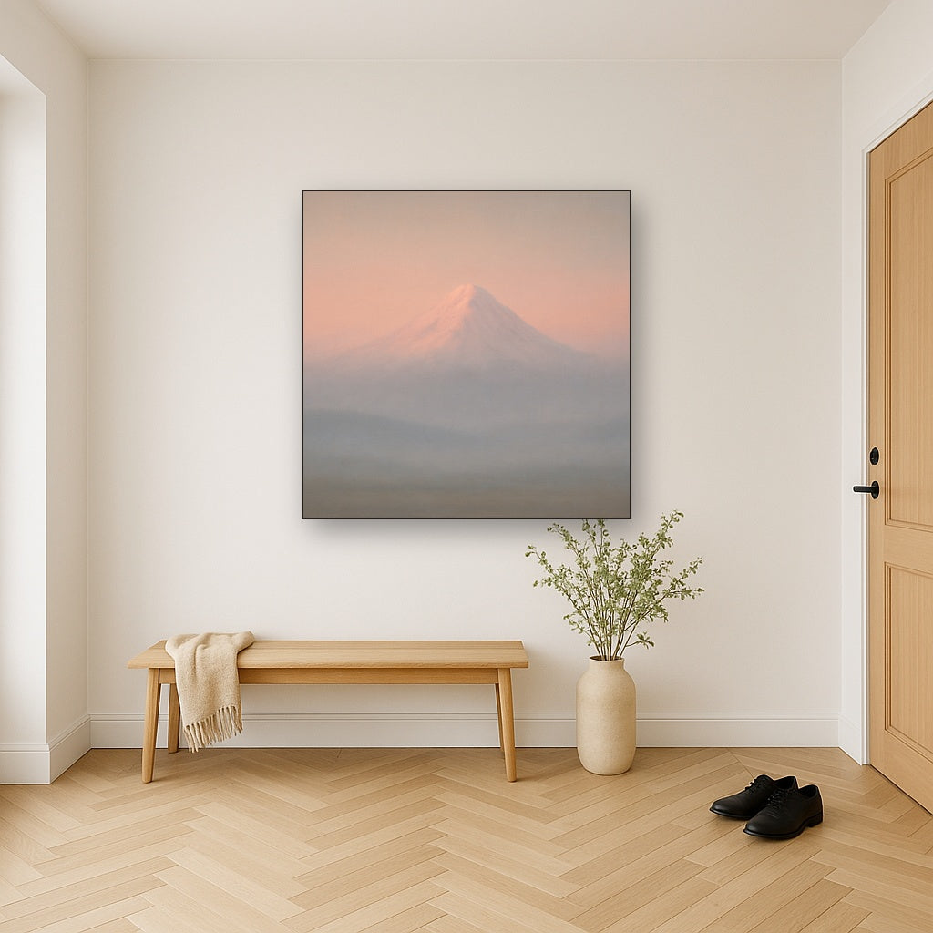 Pale Alpenglow over Distant Glacial Peak No. 8 Oil Painting - View 5