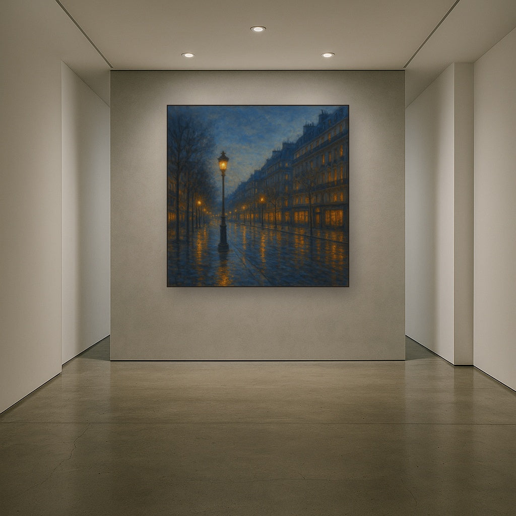 Rainy Parisian Boulevard at Twilight No. 11 Oil Painting - View 5