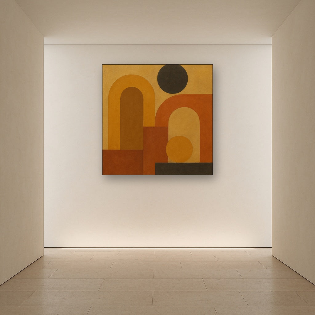 Arch & Circle Equilibrium in Warm Earth Tones No. 10 Oil Painting - View 5
