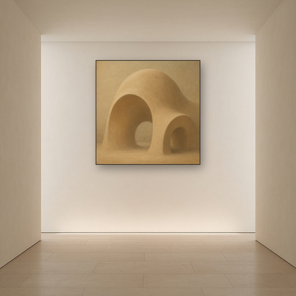 Soft Architectural Curve in Desert Bone No. 15 Oil Painting - View 5