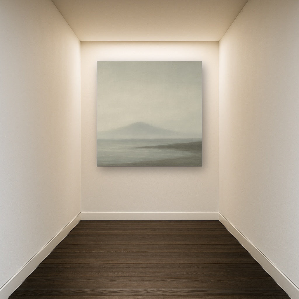Misty Fjord & Low Clouds No. 7 - Modern Fine Art Oil Painting - View 5