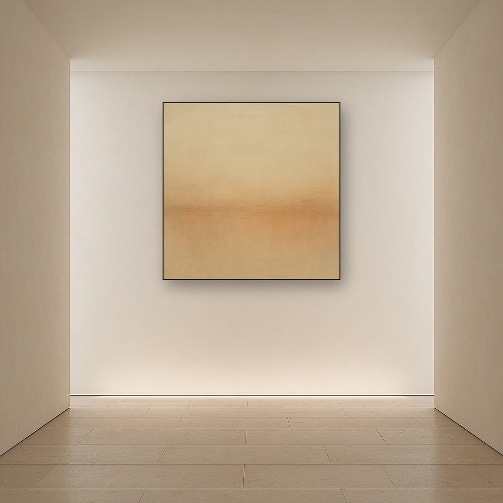 Earthy Raw Linen Texture Field No. 4 - Modern Fine Art Oil Painting - View 5