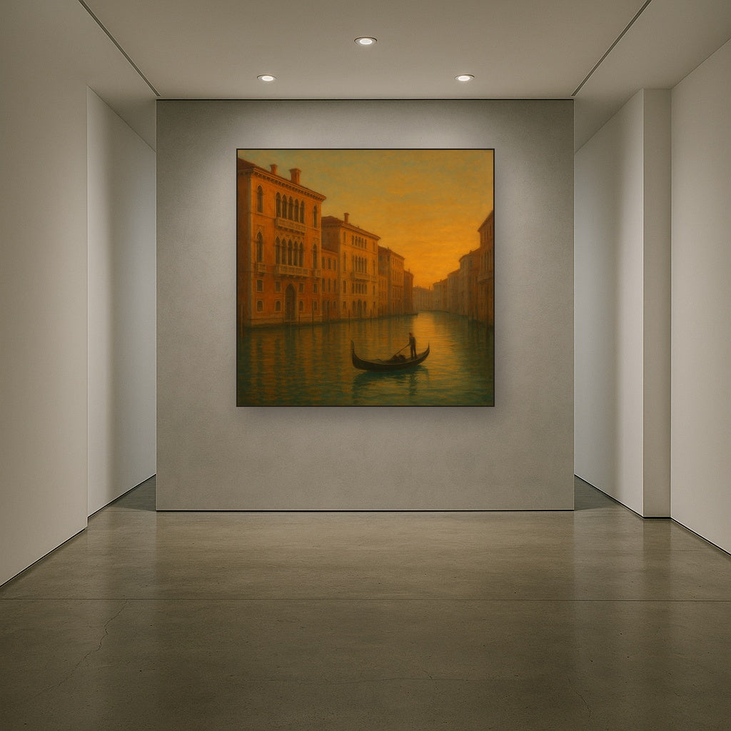 Venetian Canal Palaces at Golden Hour No. 10 Oil Painting - View 5