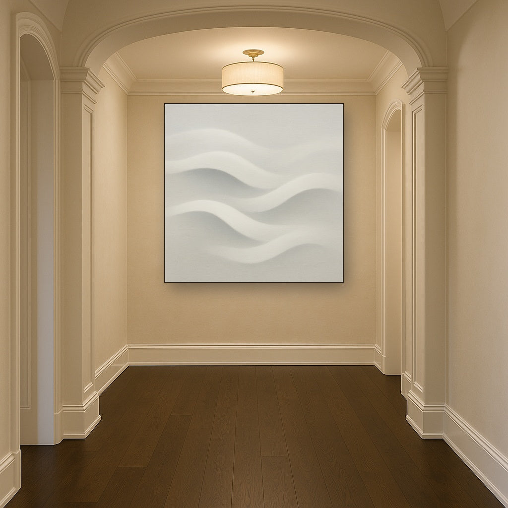 Monochrome Wave Relief No. 2 - Modern Fine Art Oil Painting - View 5