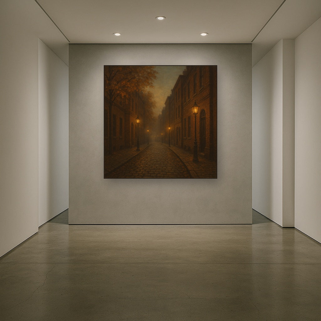 London Gaslamp Alley in Autumn Dusk No. 14 Oil Painting - View 5
