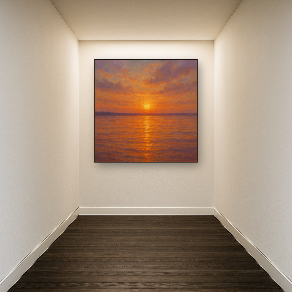 Sunset Glow on Warm Tidal Basin Waters Fine Art Oil Painting - View 5