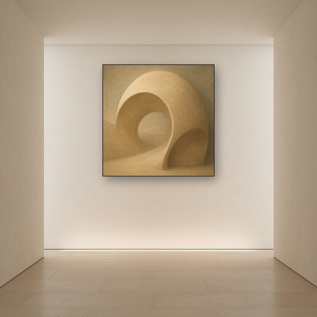 Soft Architectural Curve in Desert Bone No. 19 Oil Painting - View 5