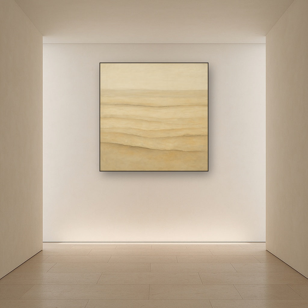 Raw Limestone Horizon & Washed Linen No. 15 Oil Painting - View 5