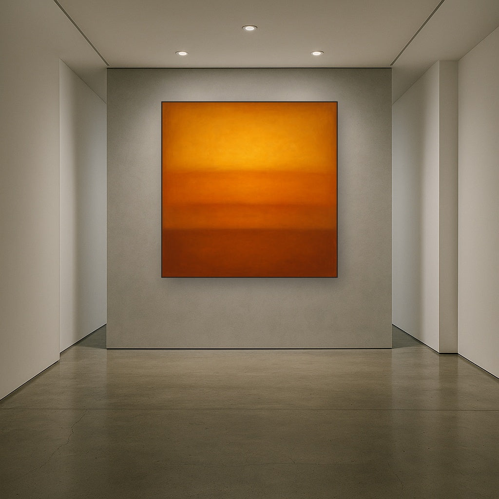 Warm Amber & Raw Sienna Sunset Meditation No. 13 Oil Painting - View 5