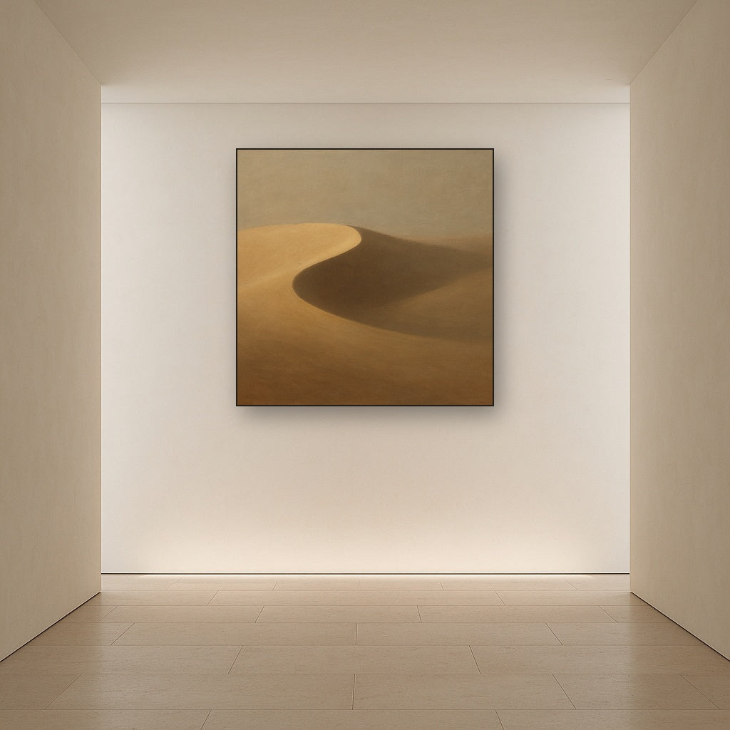 Muted Desert Dune Geometry No. 8 - Modern Fine Art Oil Painting - View 5