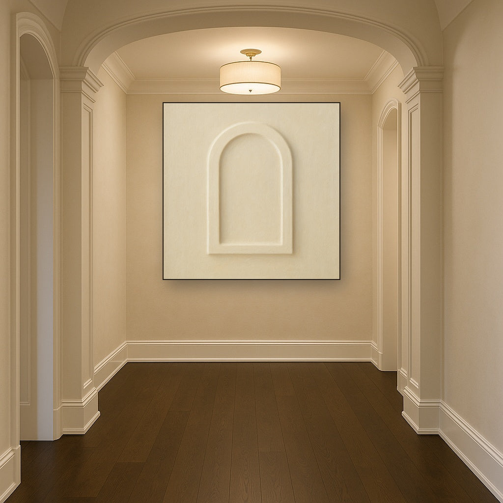 Textured Monolithic Plaster Arch No. 9 - Modern Fine Art Oil Painting - View 5