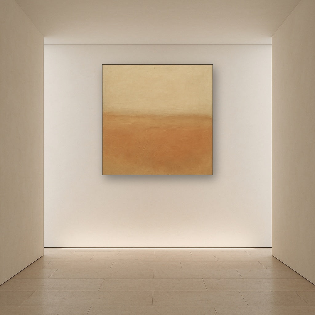 Earthy Raw Linen Texture Field No. 4 - Modern Fine Art Oil Painting - View 5