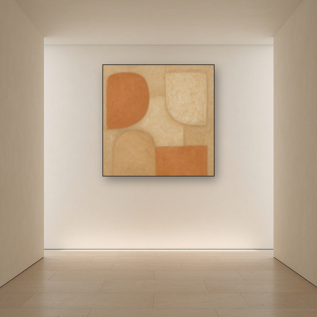 Earthy Terracotta & Weathered Plaster Wash No. 3 Oil Painting - View 5