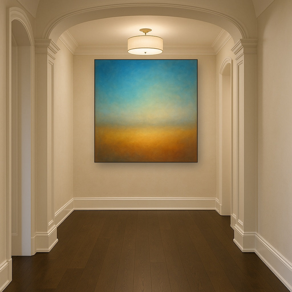 Celestial Azure & Warm Ochre Equilibrium No. 14 Oil Painting - View 5