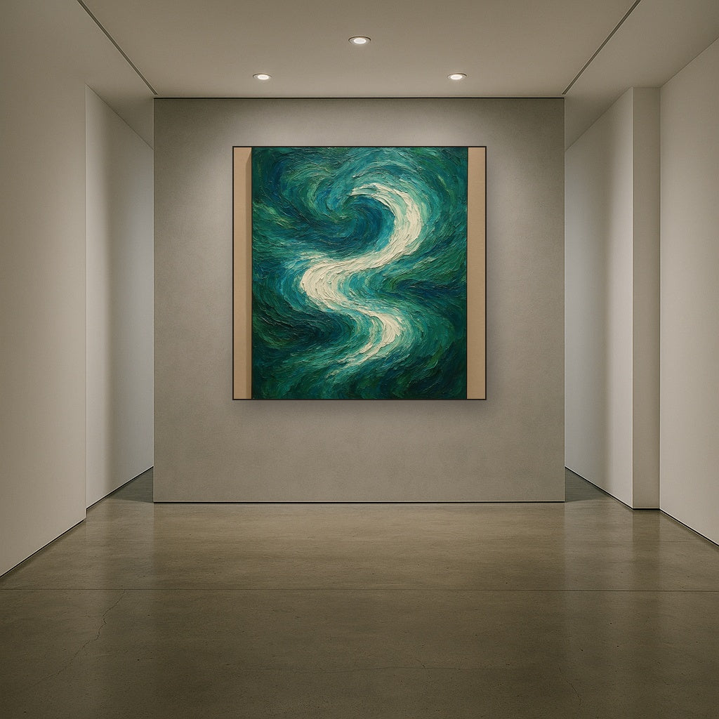 Elysian Swell Fine Art Abstract Oil Painting - View 5