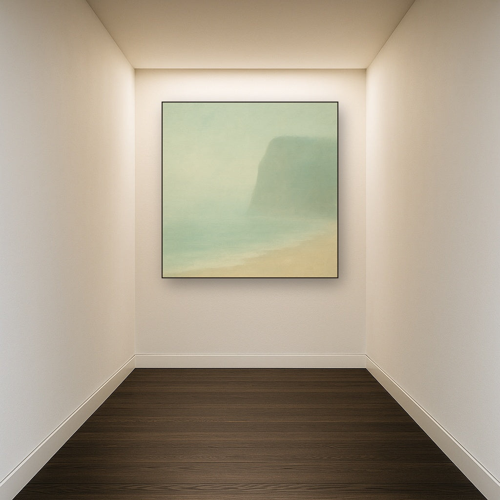 Solitary Headland in Fog No. 9 - Modern Fine Art Oil Painting - View 5