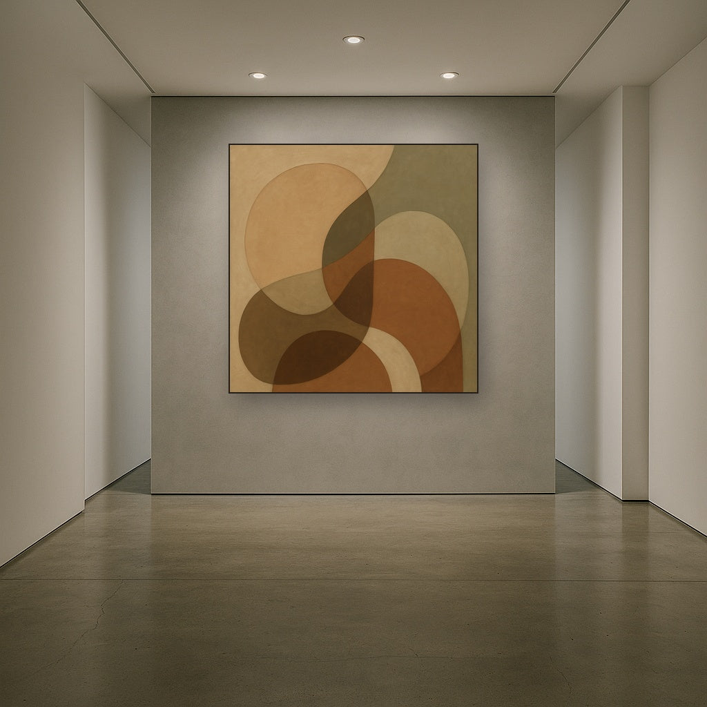 Organic Curved Shapes in Neutral Earth Pigments No. 13 Fine Art Oil Painting - View 5