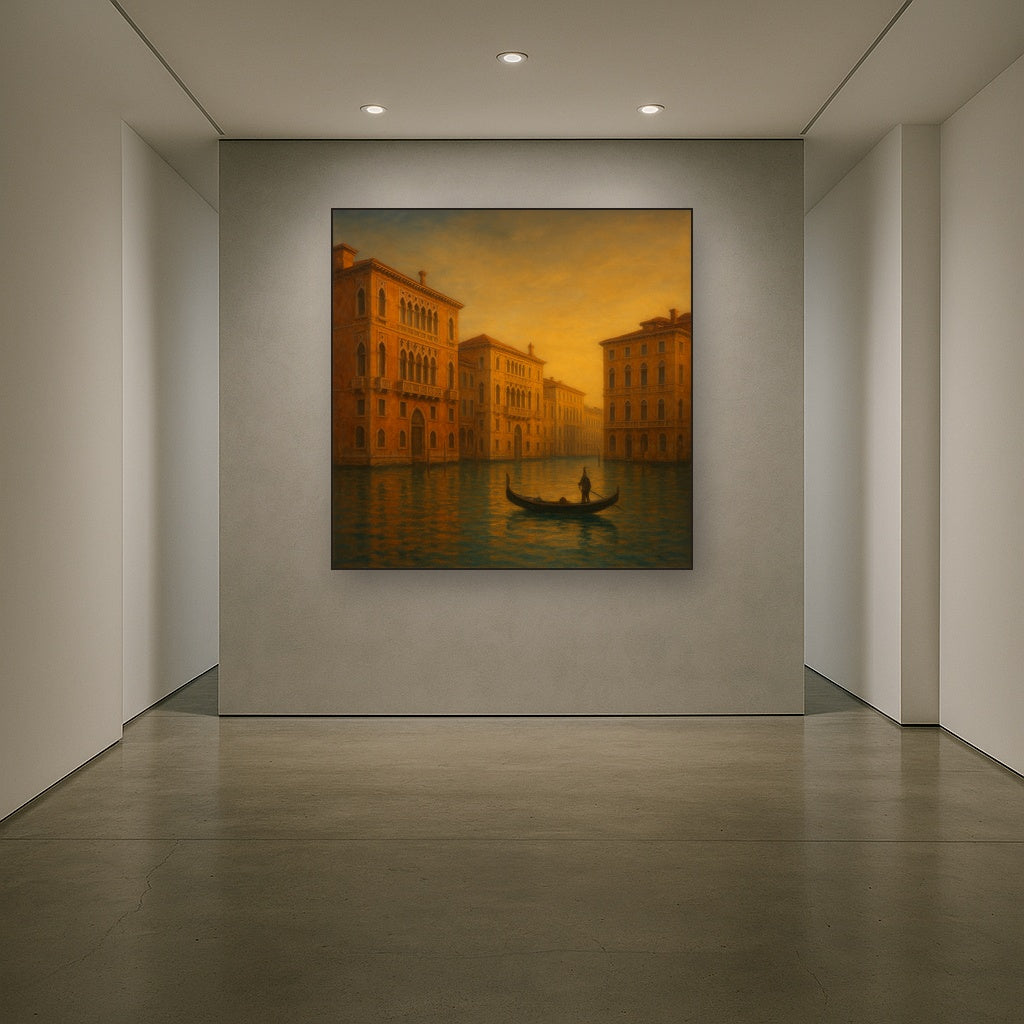 Venetian Canal Palaces at Golden Hour No. 12 Oil Painting - View 5