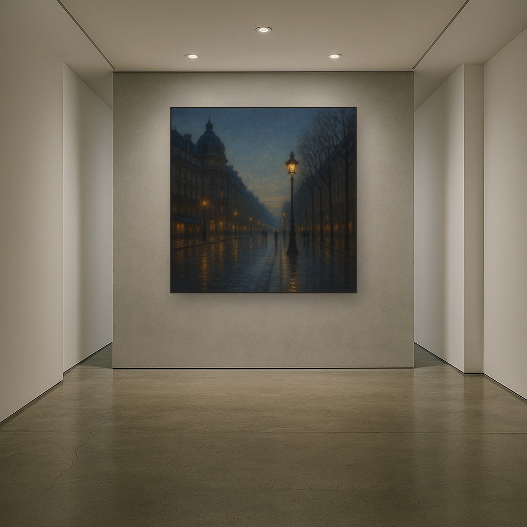 Rainy Parisian Boulevard at Twilight No. 8 Oil Painting - View 5