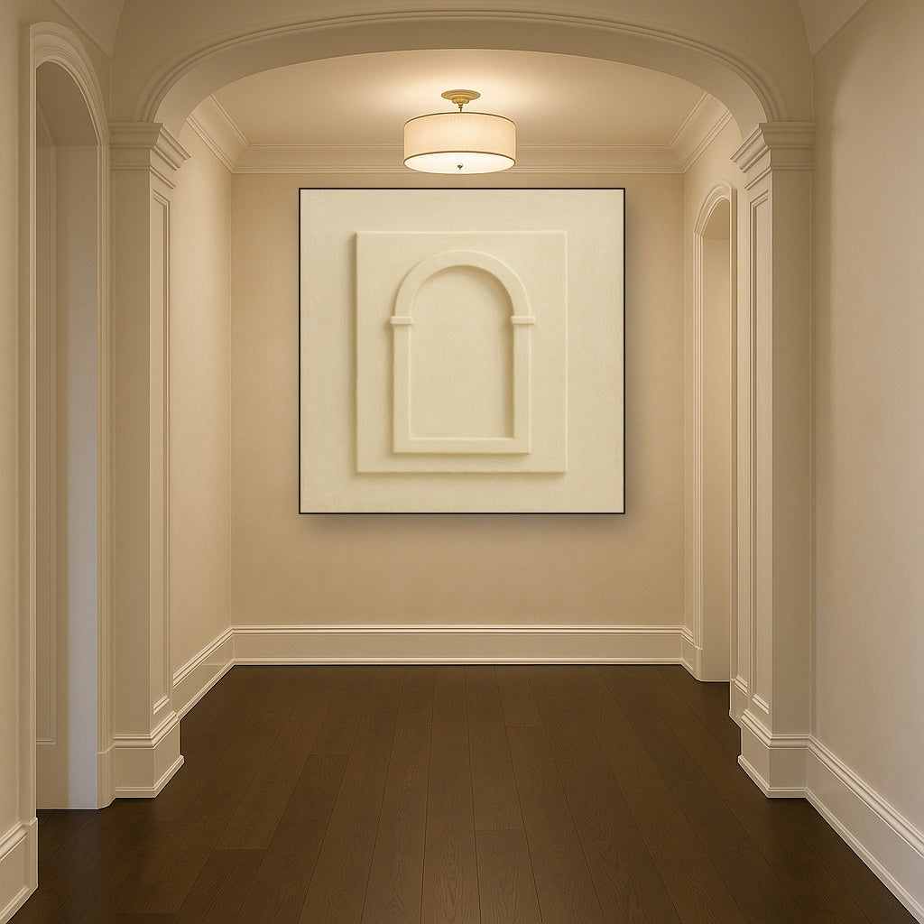Textured Monolithic Plaster Arch No. 9 - Modern Fine Art Oil Painting - View 5